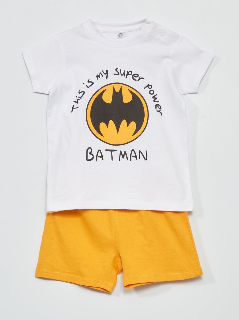 Conjunto pijama 'Batman' Branco/ Amarelo - Kiabi