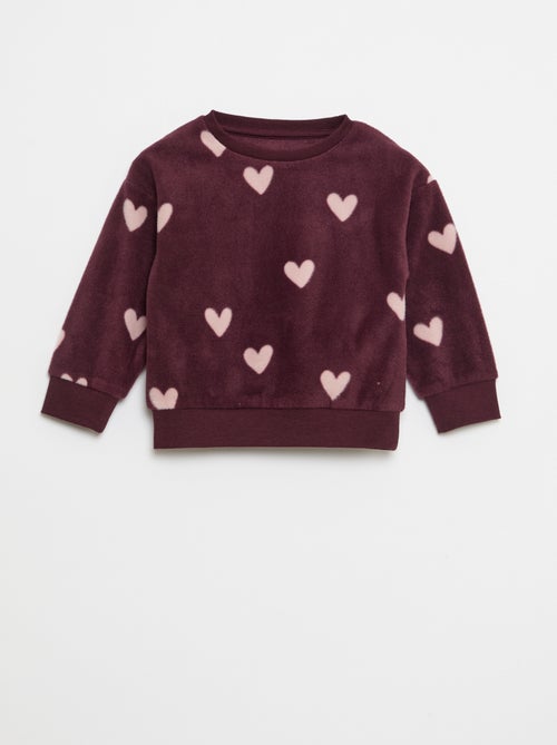 Conjunto pijama blusa + calça polar - Kiabi