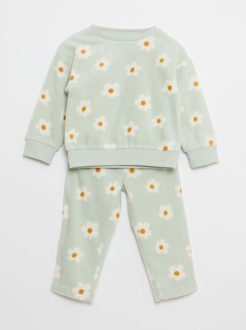 Conjunto pijama blusa + calça polar - Kiabi