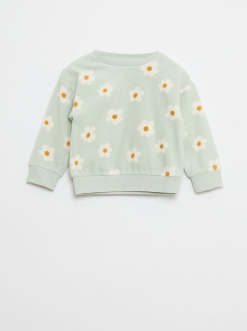 Conjunto pijama blusa + calça polar - Kiabi