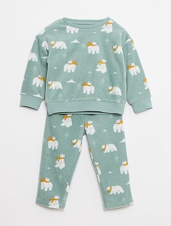 Conjunto pijama parte de cima + calças de polar