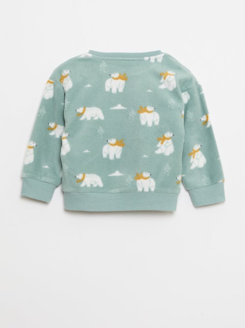 Conjunto pijama blusa + calças em polar - Kiabi