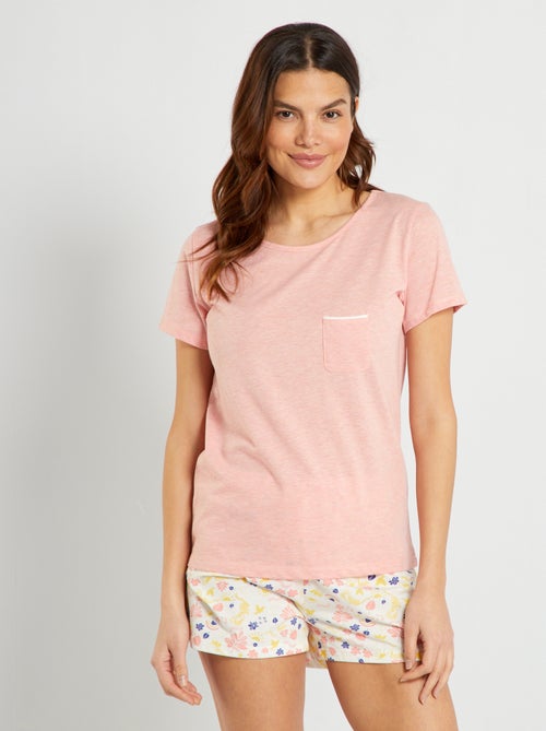 Conjunto pijama-calção - 2 peças - Kiabi