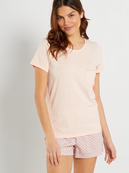Conjunto pijama-calção - 2 peças - Kiabi