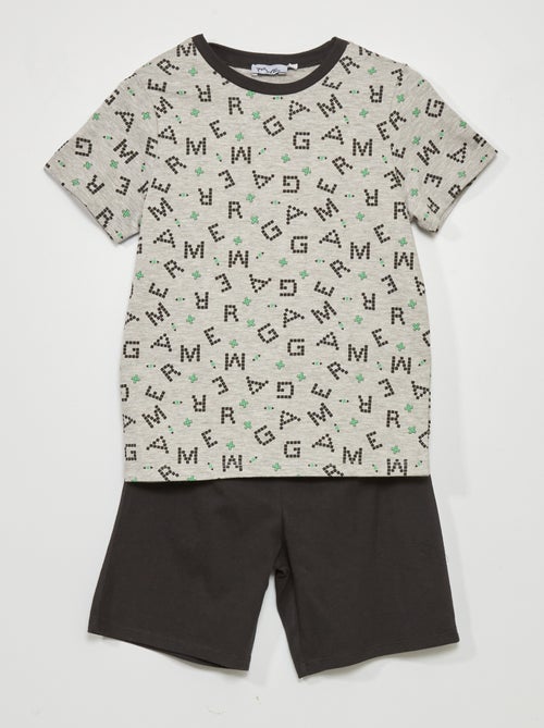 Conjunto pijama-calção + t-shirt - 2 peças - Kiabi