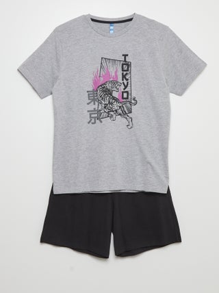 Conjunto pijama-calção + t-shirt - 2 unidades
