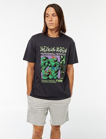 Conjunto pijama calções + t-shirt estampada 'Tartarugas Ninja'