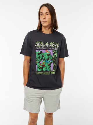 Conjunto pijama calções + t-shirt estampada 'Tartarugas Ninja'