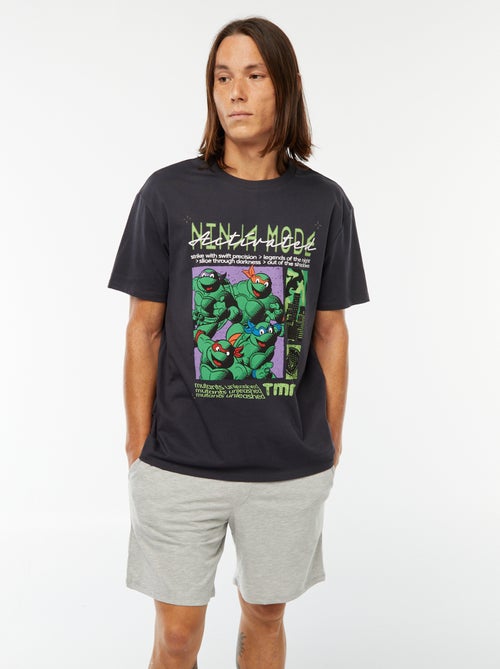 Conjunto pijama calções + t-shirt estampada 'Tartarugas Ninja' - Kiabi