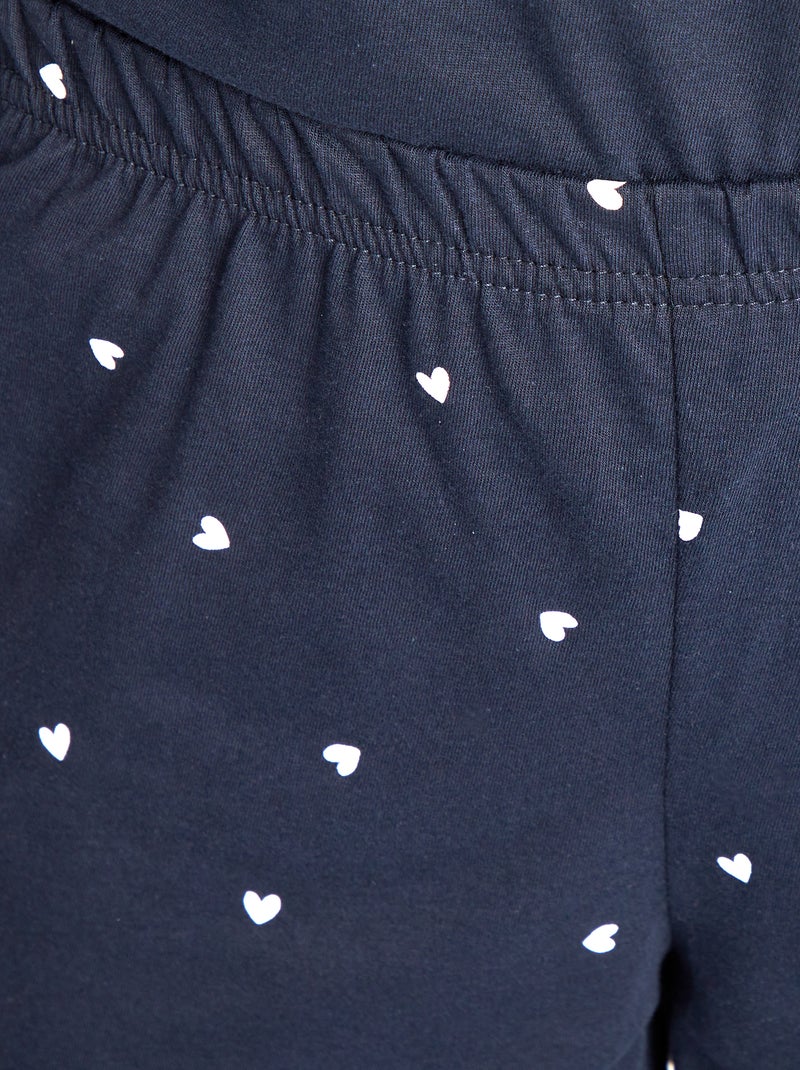 Conjunto pijama calções + top de alças estampado - 2 peças AZUL - Kiabi