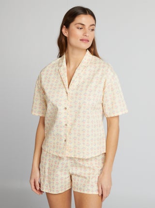 Conjunto pijama camisa + calções