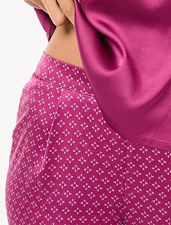 Conjunto pijama camisola + calças acetinadas - 2 peças