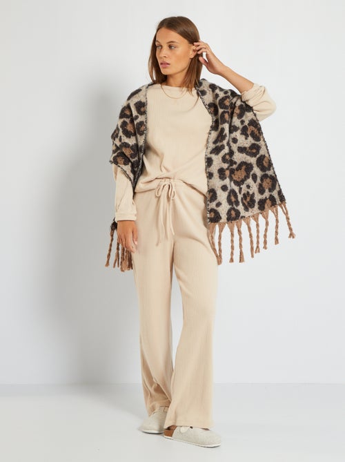 Conjunto pijama canelado - Kiabi