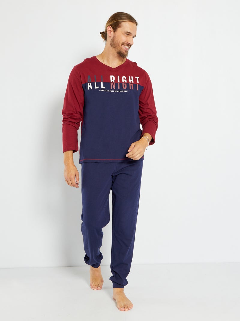 Conjunto pijama comprido - 2 peças BEGE - Kiabi