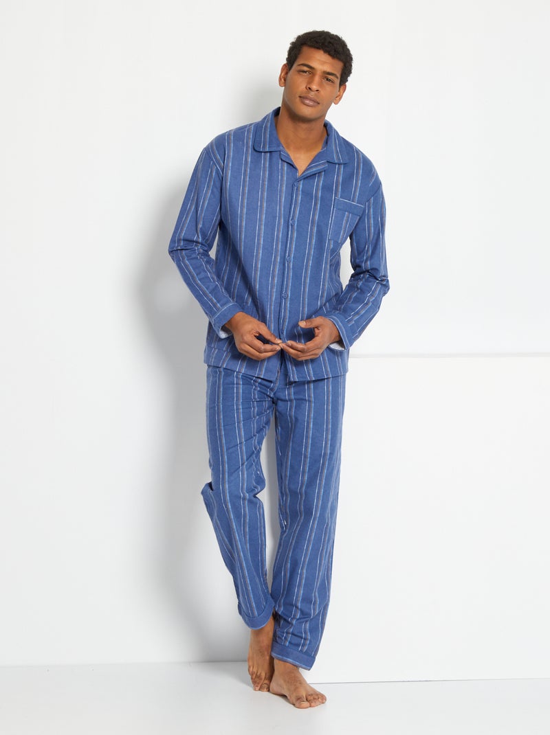 Conjunto pijama comprido 2 peças AZUL - Kiabi