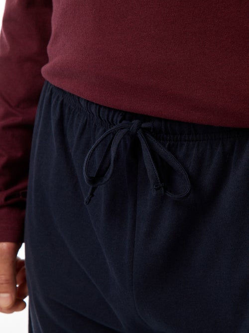 Conjunto pijama comprido calças + t-shirt - 2 peças - Kiabi