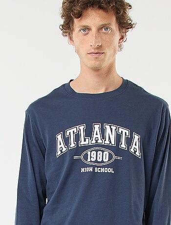 Conjunto pijama comprido em jersey t-shirt + calças - 2 peças