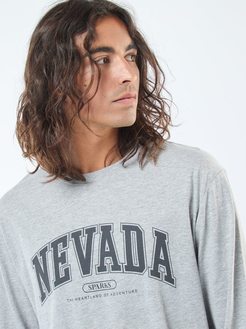 Conjunto pijama comprido em jersey t-shirt + calças - 2 peças - Kiabi