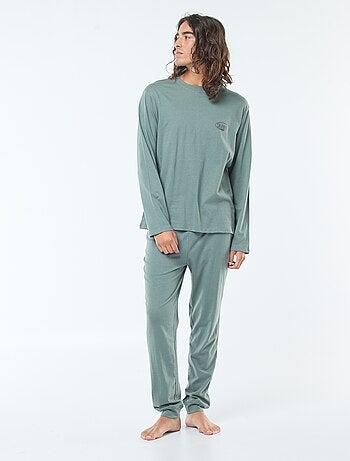 Conjunto pijama comprido em jersey t-shirt + calças - 2 peças