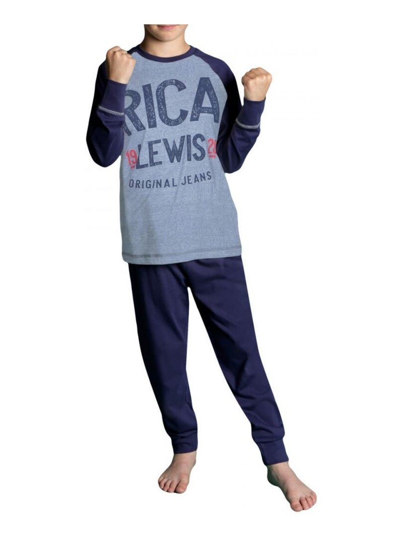 Conjunto pijama comprido rapaz Azul-marinho - Kiabi