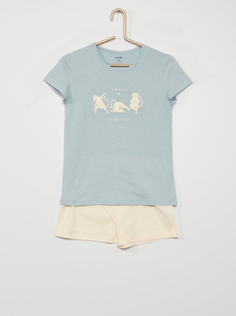 Conjunto pijama curto AZUL - Kiabi