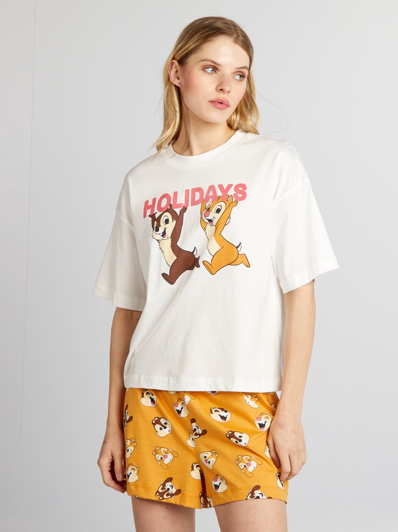 Conjunto pijama curto da 'Disney' - 2 peças BRANCO - Kiabi