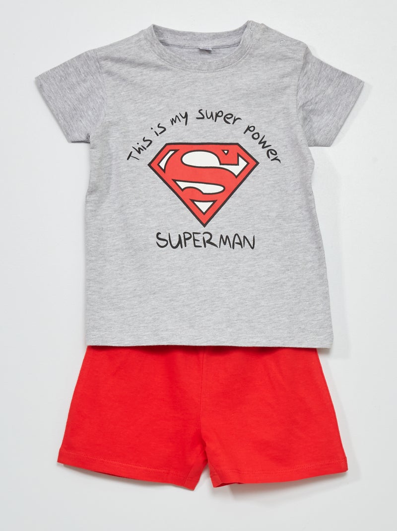 Conjunto pijama curto 'DC Comics Originals' - 2 peças Cinza/ Vermelho - Kiabi