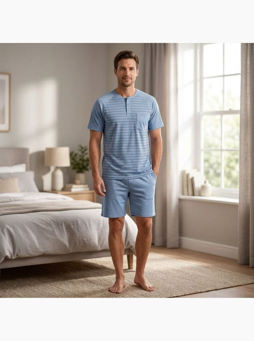 Conjunto Pijama Curto Homem Algodão OZABI - Kiabi