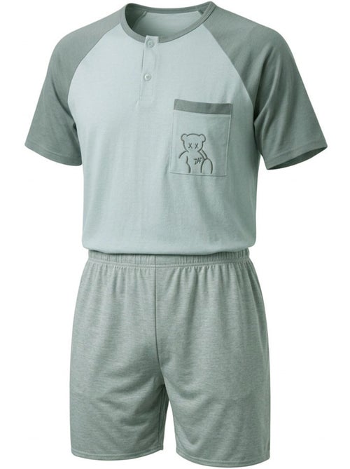 Conjunto Pijama Curto Homem Algodão OZABI - Kiabi
