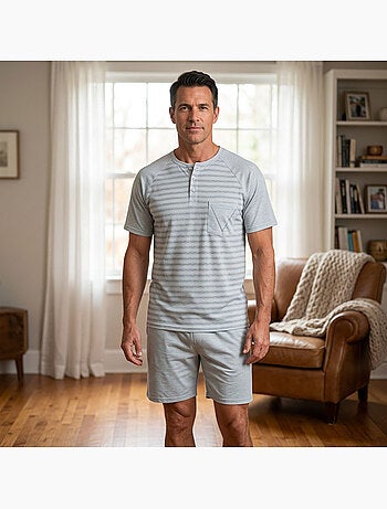 Conjunto Pijama Curto Homem Algodão OZABI