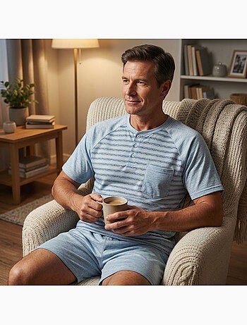 Conjunto Pijama Curto Homem Algodão OZABI