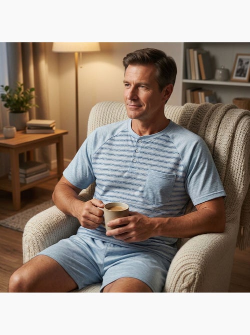 Conjunto Pijama Curto Homem Algodão OZABI - Kiabi