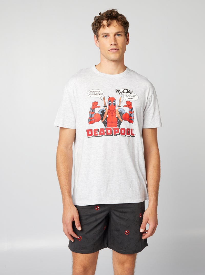 Conjunto pijama curto 'Marvel' 'Deadpool' - 2 peças CINZA - Kiabi