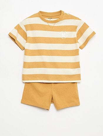 Conjunto pijama curto t-shirt + calções - 2 peças
