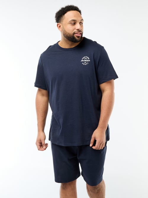 Conjunto pijama curto t-shirt + calções - 2 peças - Kiabi