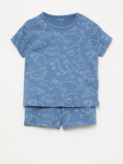 Conjunto pijama curto t-shirt + calções - 2 peças - Kiabi