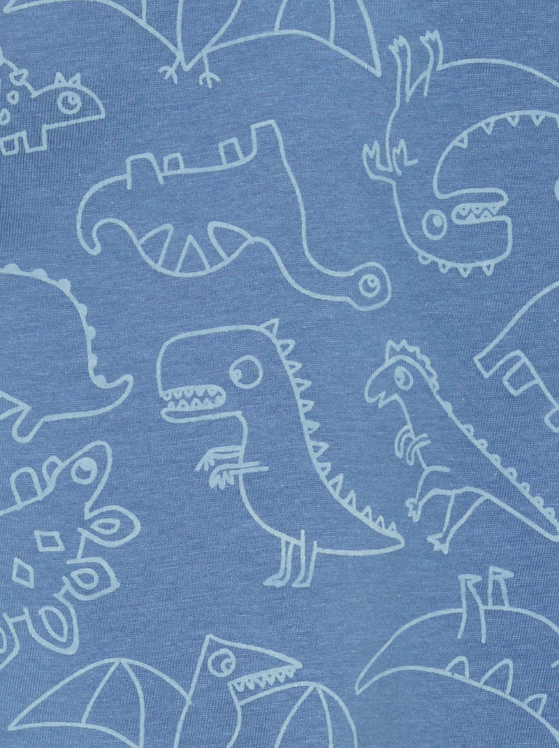Conjunto pijama curto t-shirt + calções - 2 peças Azul - Kiabi