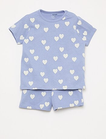 Conjunto pijama curto t-shirt + calções - 2 peças