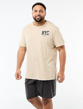 Conjunto pijama curto t-shirt + calções - 2 peças