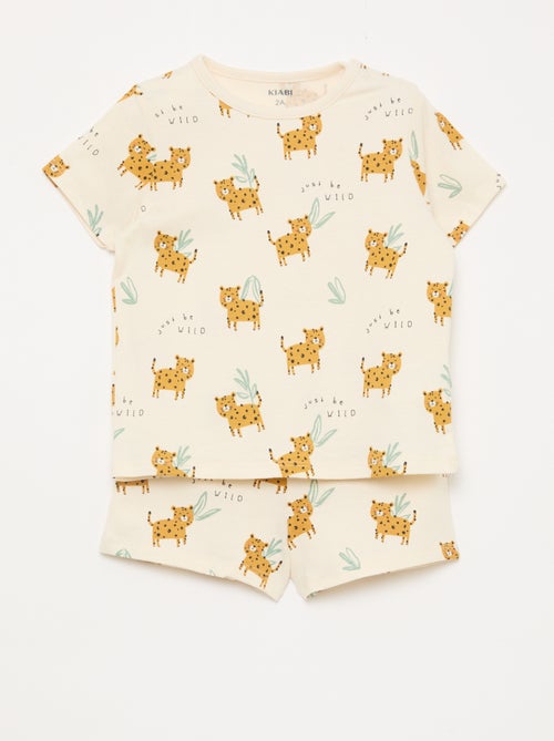 Conjunto pijama curto t-shirt + calções - 2 peças - Kiabi