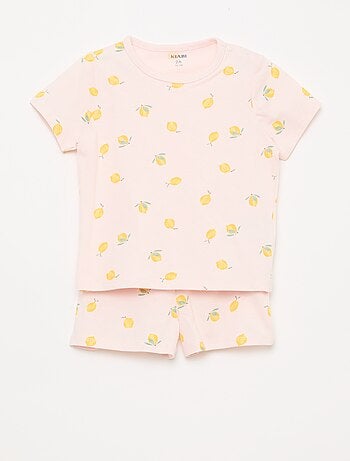 Conjunto pijama curto t-shirt + calções - 2 peças