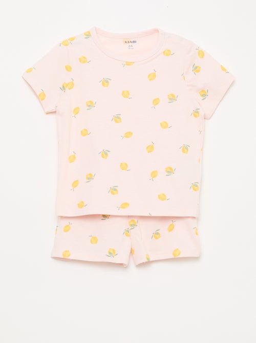Conjunto pijama curto t-shirt + calções - 2 peças - Kiabi