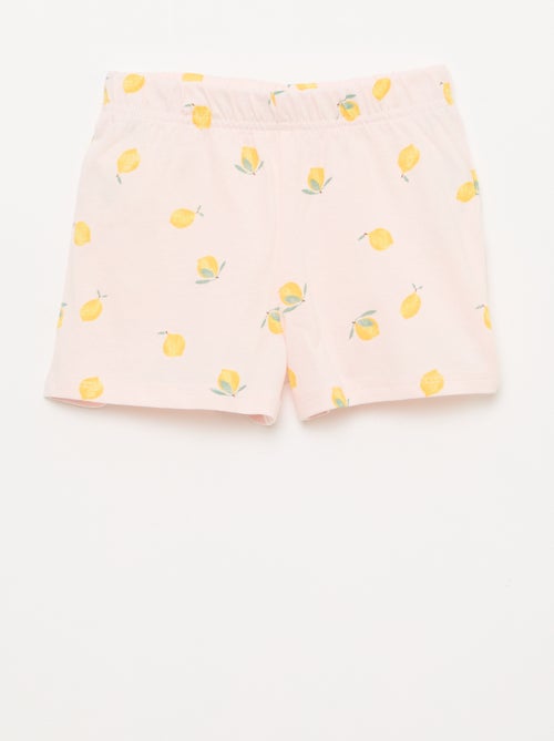Conjunto pijama curto t-shirt + calções - 2 peças - Kiabi
