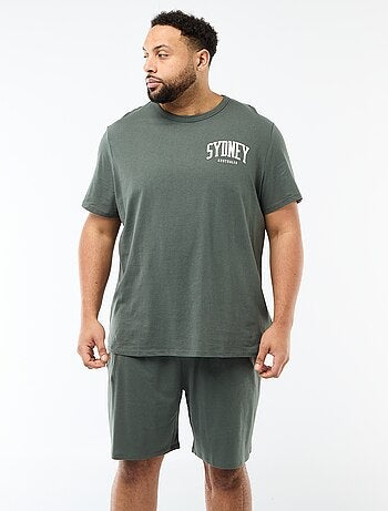 Conjunto pijama curto t-shirt + calções - 2 peças