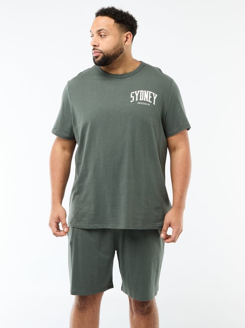 Conjunto pijama curto t-shirt + calções - 2 peças - Kiabi