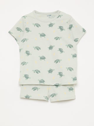 Conjunto pijama curto t-shirt + calções - 2 peças