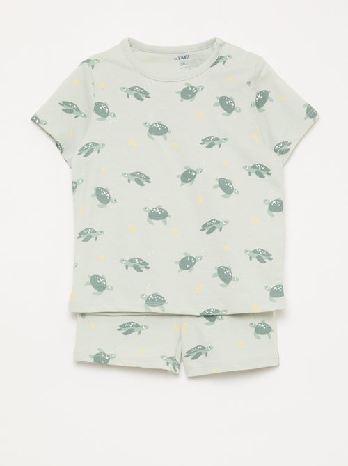 Conjunto pijama curto t-shirt + calções - 2 peças - Kiabi