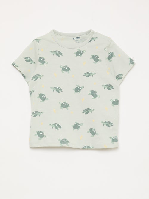 Conjunto pijama curto t-shirt + calções - 2 peças - Kiabi