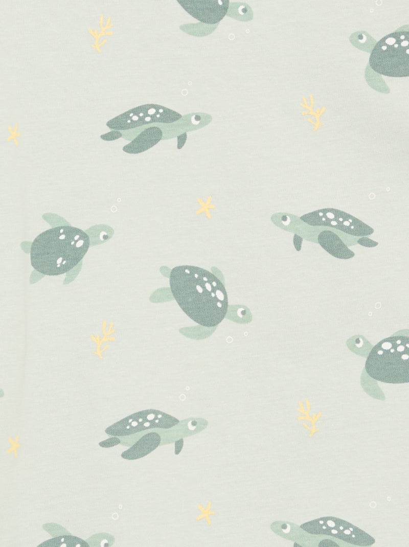 Conjunto pijama curto t-shirt + calções - 2 peças Verde - Kiabi