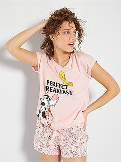 Conjunto pijama curto  'Tweety e Sylvester' - Kiabi
